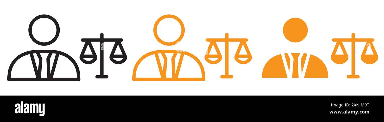 Rechtsanwalt Icon Web Design Logo Set Sammlung in Vektor Stock Vektor