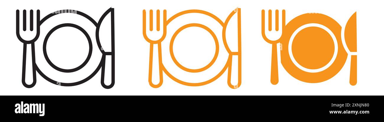 Besteck Icon Webdesign Logo Set Kollektion in Vektor Stock Vektor