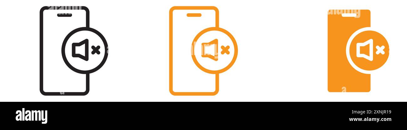 Silent Phone Symbol Web Design Logo Set Sammlung in Vektor Stock Vektor