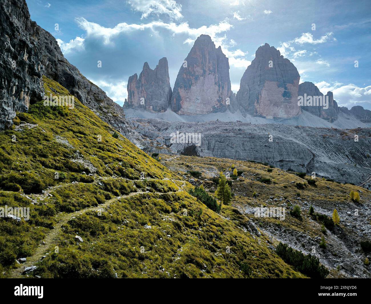 3 cimes in den dolomiten Stockfoto