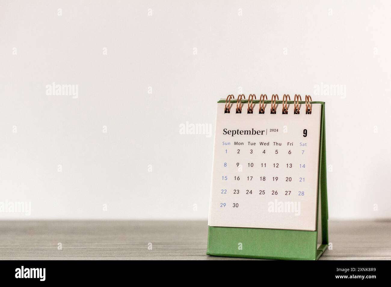 Hallo September. Planungskalender September 2024 auf Ihrem Desktop Stockfoto