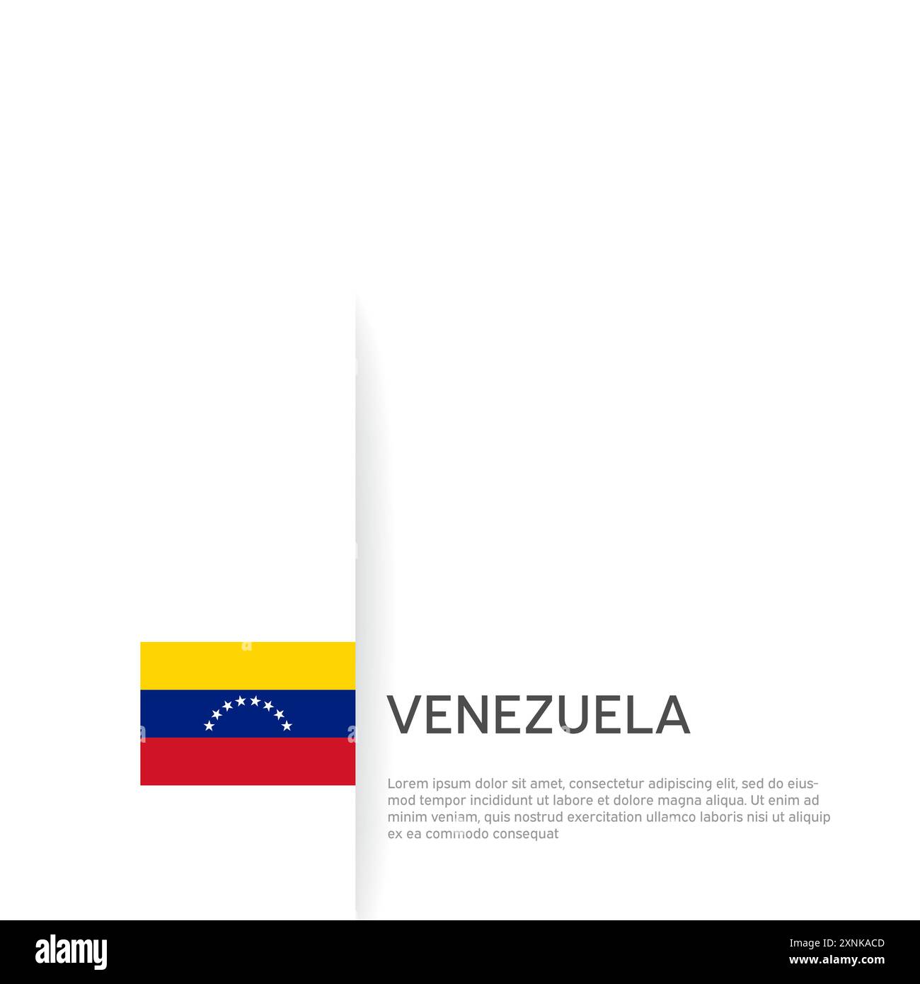 Hintergrund der venezolanischen Flagge. Staatliches patriotisches venezolanisches Banner, Cover. Dokumentvorlage mit venezolanischer Flagge auf weißem Hintergrund. Nationales Poster Stock Vektor