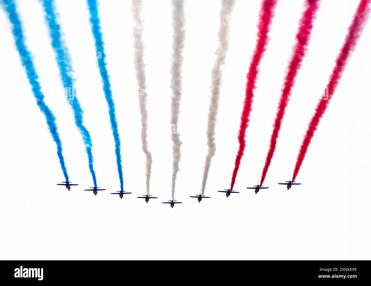 Patrouille de France (Alphajets) le 14 Juillet à Paris Stockfoto