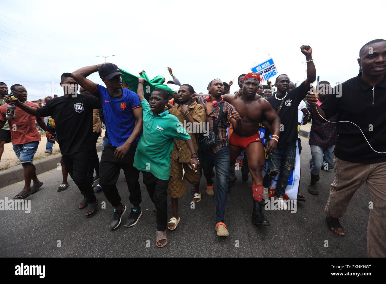 Lagos State, Nigeria, 1. August 2024, Ende schlechte Regierungsführung Protest Nigeria Protest. 2024. Vermerk: Victor Modo Stockfoto