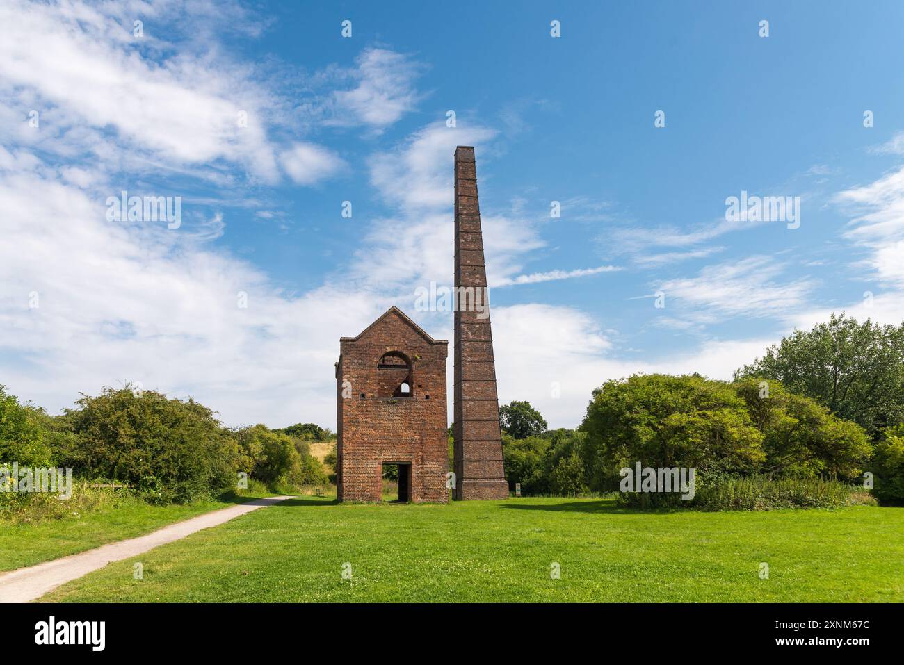 Cobb’s Engine House and Chorney, auch bekannt als Windmill End Pumping Station in Rowley Regis, Black Country, wurde verwendet, um Wasser aus den Kohleminen zu pumpen Stockfoto