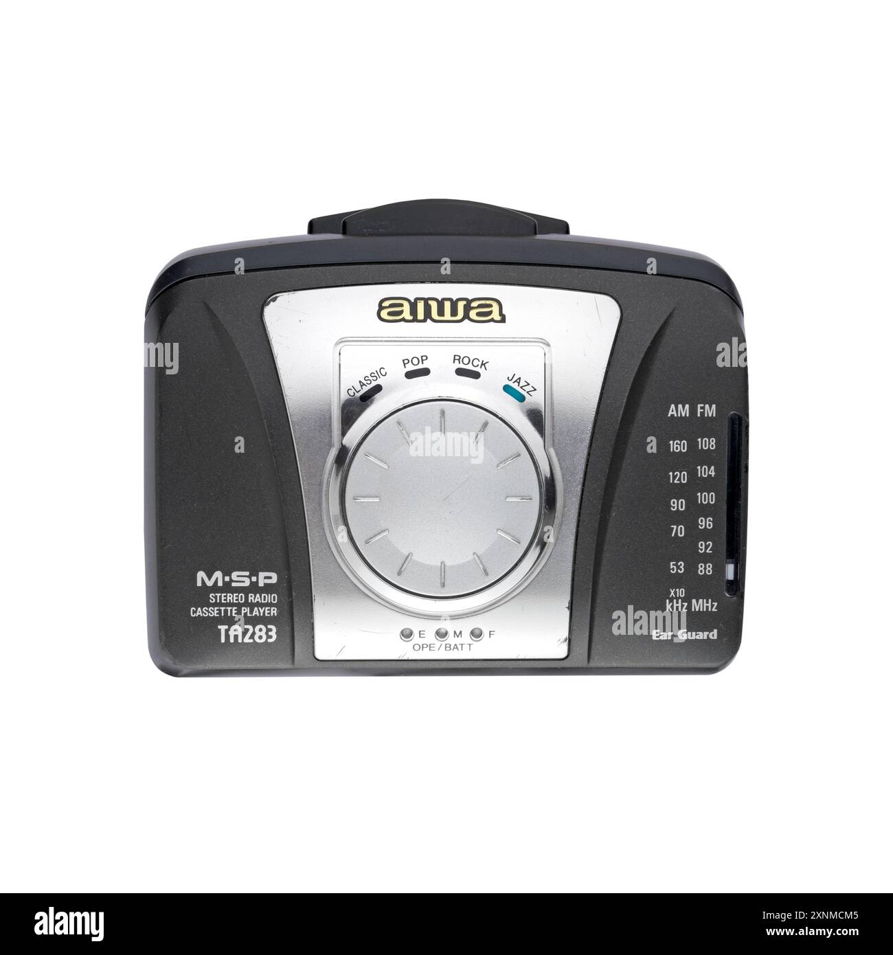 Vintage Aiwa Stereo-Radio-Kassettenspieler isoliert auf weißem Hintergrund Stockfoto