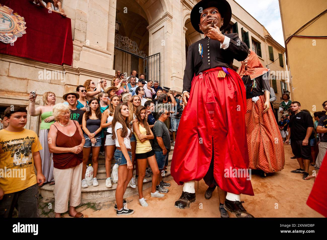 Riesen und große Köpfe, Festes de Gràcia, Mahón, Menorca, Balearen, Spanien Stockfoto