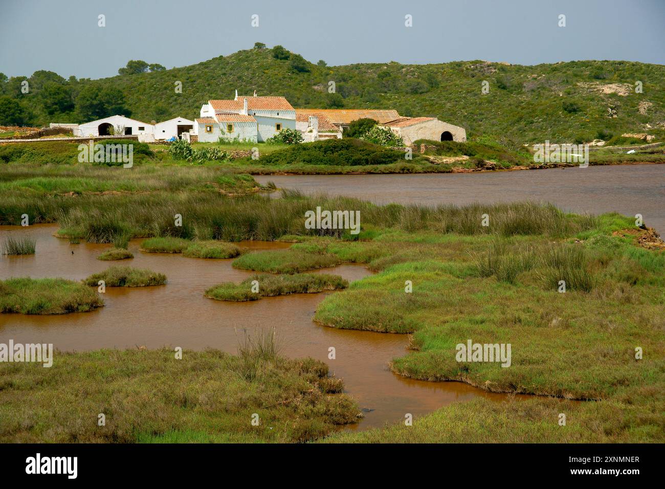 Salinas de la Concepción, ehemalige Salzproduktion SES salines de Fornells. Mongofre Nou. Menorca. Balearen. Spanien. Stockfoto