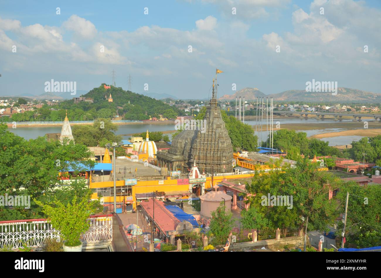 Mokshdayani der Vishnu-Block-Tempel für hinduistische Religion in Gaya, Bihar in Indien. Tausende von Pilgern kommen jeden Tag hierher, um Pind Daan anzubieten. Stockfoto