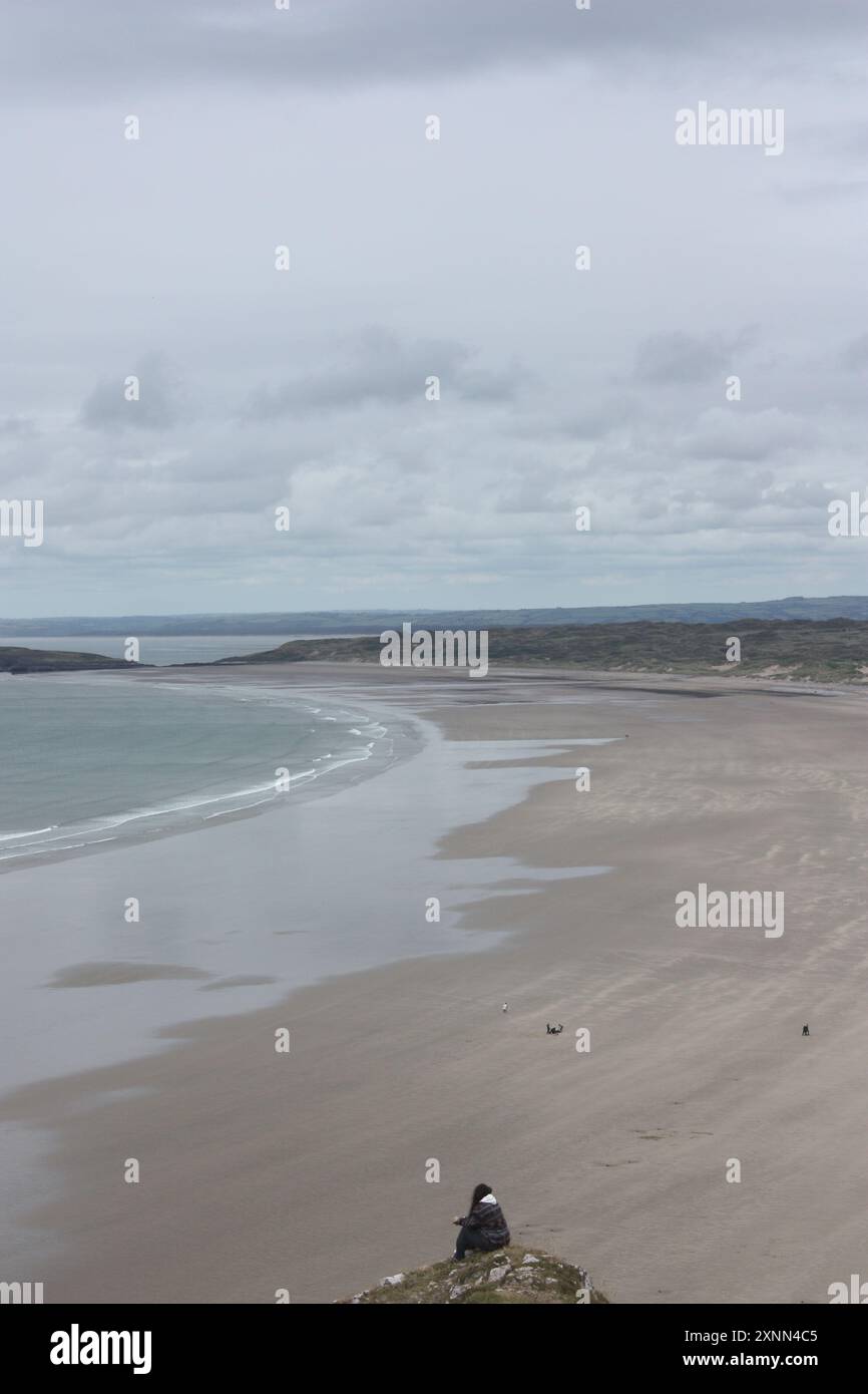 Rhossili Beach, Swansea Bay, Gower Peninsula, Wales, Großbritannien Stockfoto