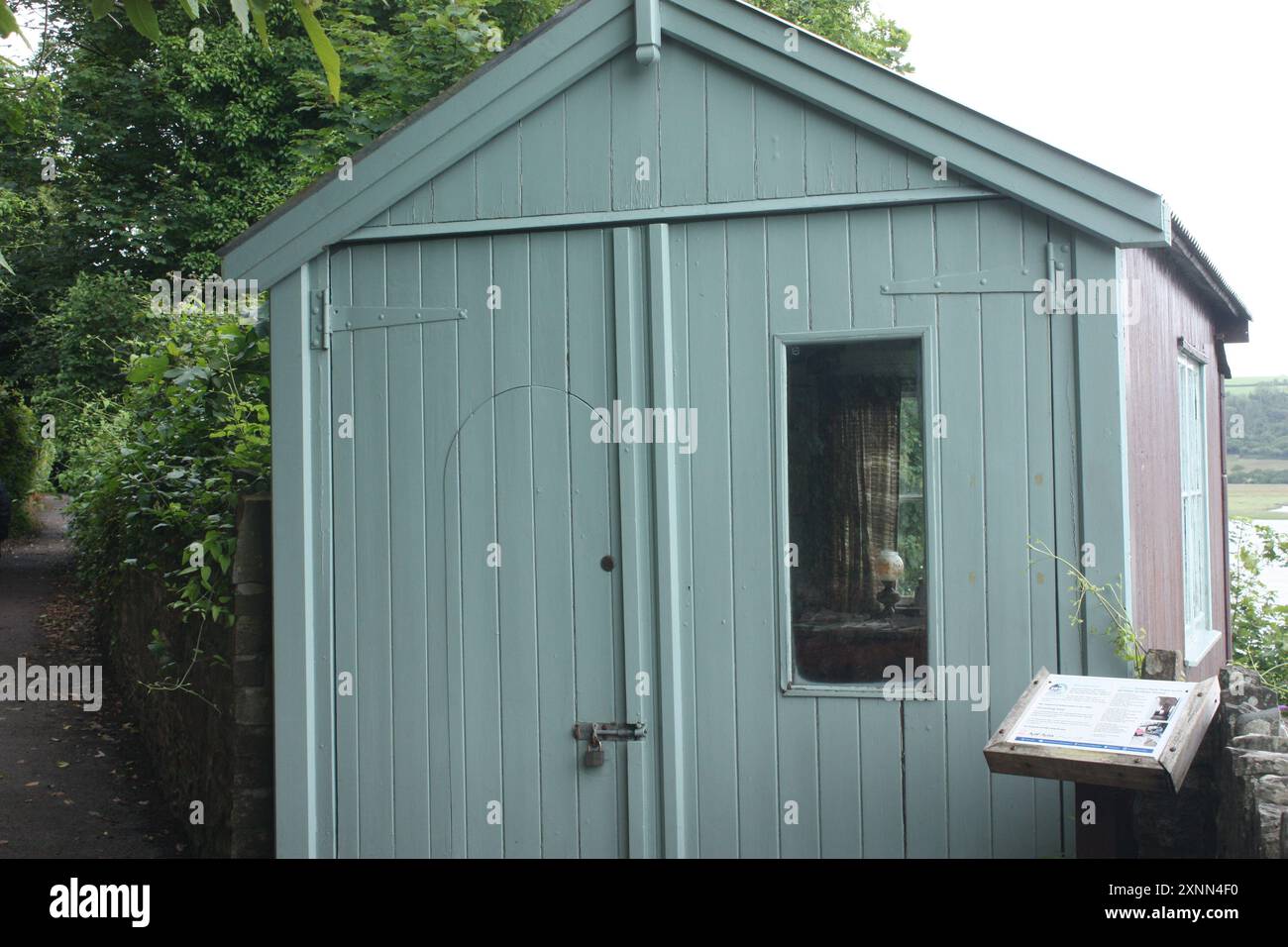 Dylan Thomas Schreibschuppen in Laugharne, Pembrokeshire, Wales, Großbritannien Stockfoto