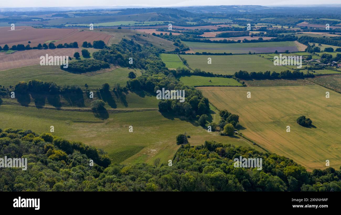 Wasserschiff unten in Hampshire Aerial View in Summer Sunshine Stockfoto