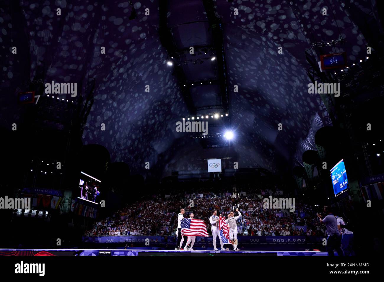 Die US-Mannschaft aus Jacqueline Dubrovich, Lee Kiefer, Lauren Scruggs ...