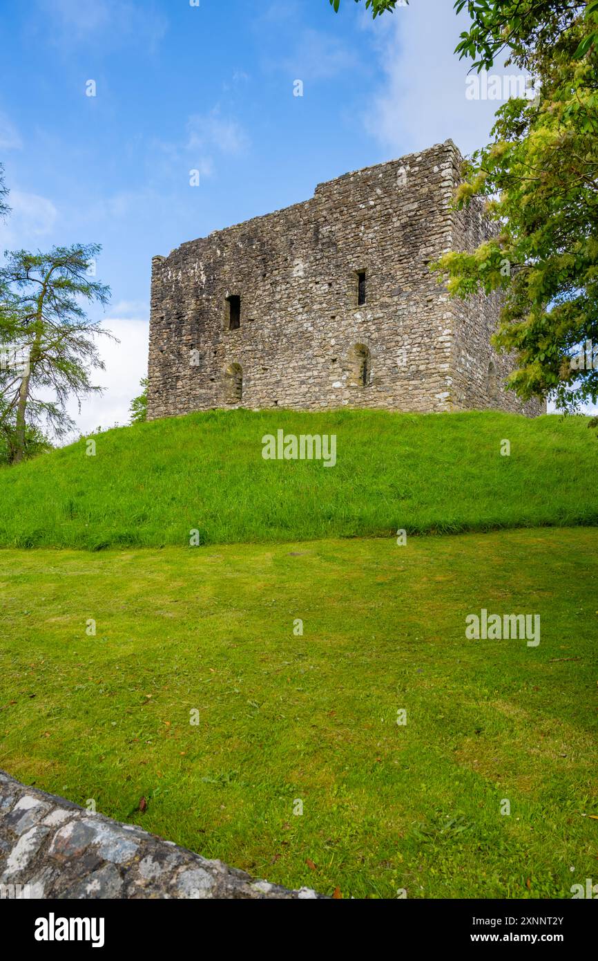 Lydford Castle Lydford Devon an einem sonnigen Frühlingsmorgen Stockfoto