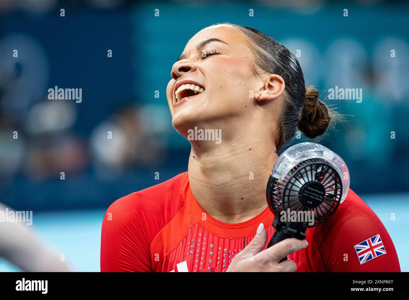 Paris, Frankreich. August 2024. Olympische Spiele, Kunstturnen-Endwettbewerb der Frauen in der Bercy Arena. © ABEL F. ROS Credit: ABEL F. ROS/Alamy Live News Stockfoto