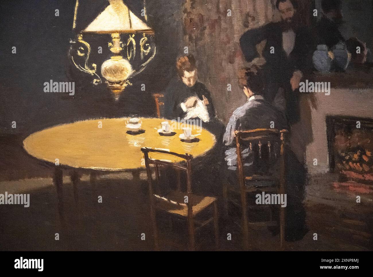 Gemälde von Claude Monet namens Interior, After Dinner, gemalt 1868/1869 Stockfoto