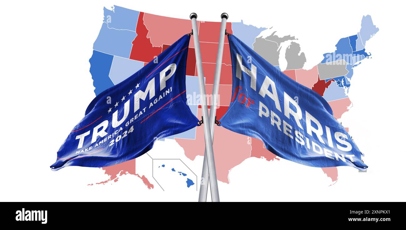 donald Trumpf gegen kamala harris Stockfoto