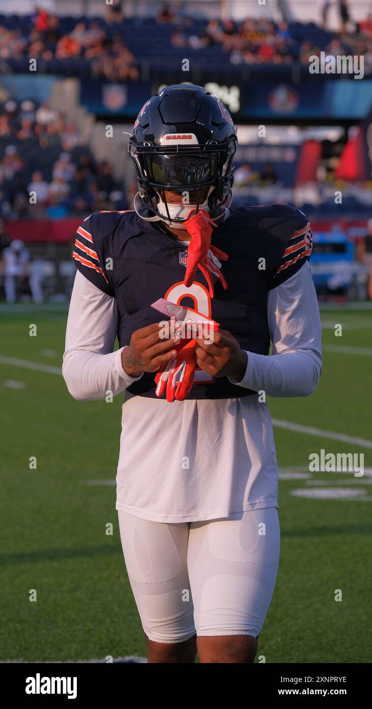 1. August 2024: DJ Moore #2 beim Spiel Bears vs Texans Hall of Fame in Canton, Ohio. Jason Pohuski/CSM Credit: CAL Sport Media/Alamy Live News Stockfoto