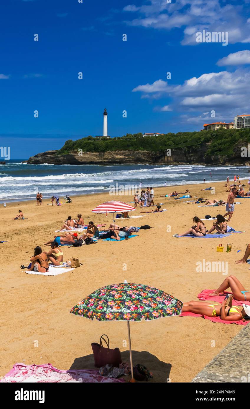 Miramar Beach in Biarritz, Baskenland, Frankreich Stockfoto