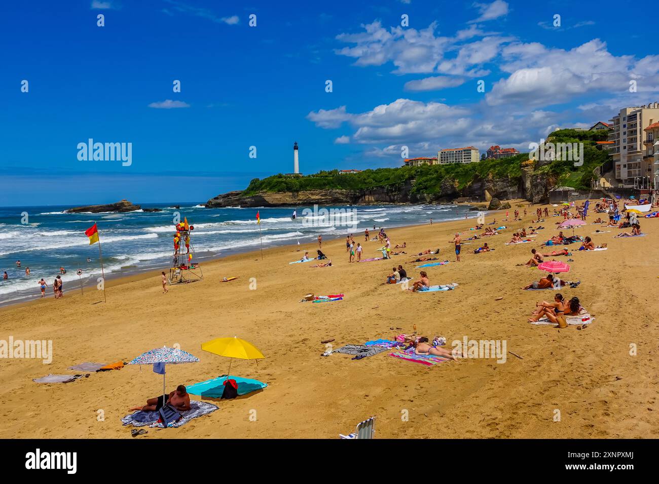 Miramar Beach in Biarritz, Baskenland, Frankreich Stockfoto