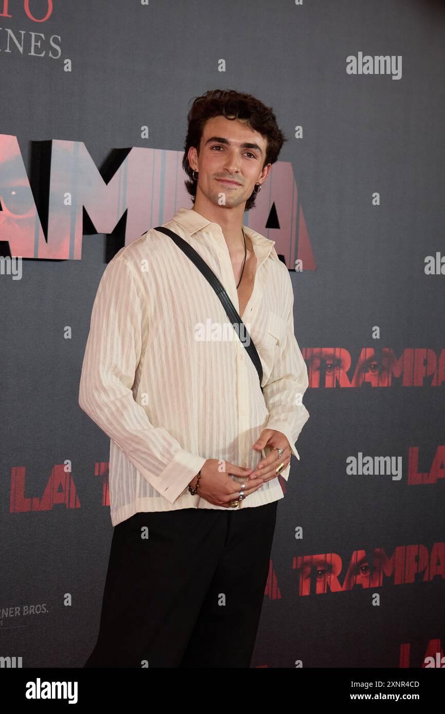 Madrid, Spanien. August 2024. Alex Peral nimmt am 8. Januar 2024 an der TRAP Premiere in Madrid Teil. (Foto: Hazhard Espinoza Vallejos/NurPhoto) Credit: NurPhoto SRL/Alamy Live News Stockfoto