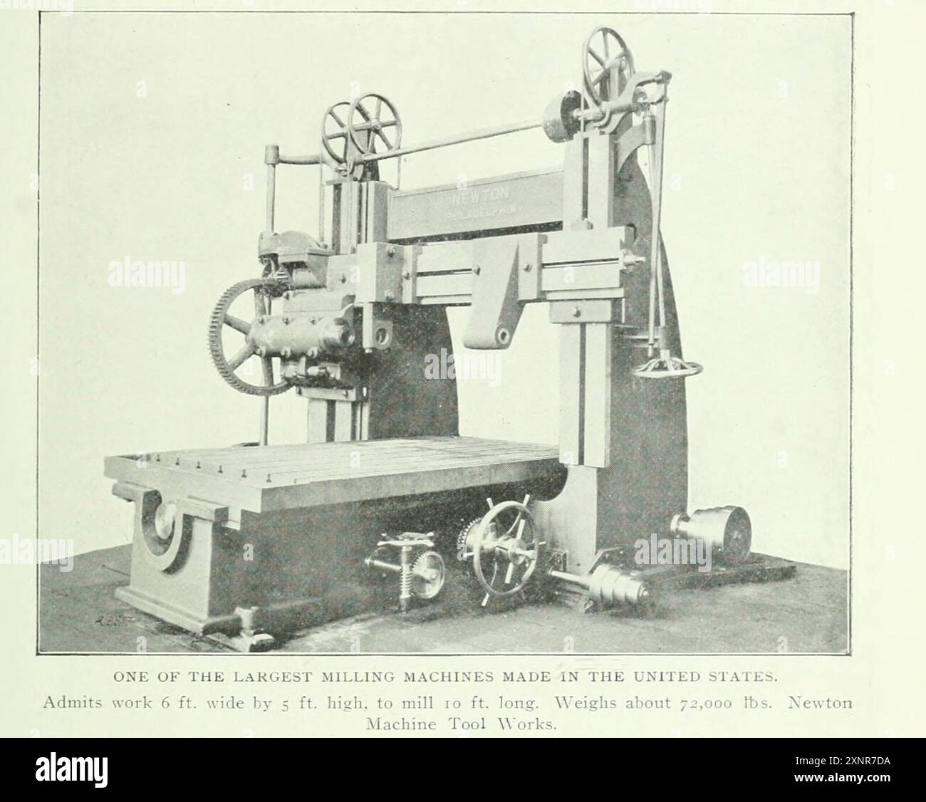 EINE DER GRÖSSTEN FRÄSMASCHINEN IN DEN USA. Aus dem Artikel DIE REVOLUTION IN DER WERKSTATTPRAXIS. Von Henry Roland. TEIL V. DIE ANWENDUNG DER AUTOMATISCHEN MECHANISCHEN PRODUKTION AUF SCHWERE ARBEITEN. Aus dem Engineering Magazine widmet sich Industrial Progress Band XVIII 1899-1900 The Engineering Magazine Co Stockfoto