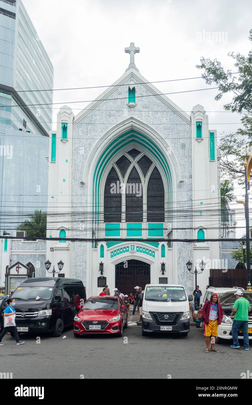 Fassade der Central United Methodist Church, eine denkmalgeschützte Kirche in Manila, Philippinen Stockfoto