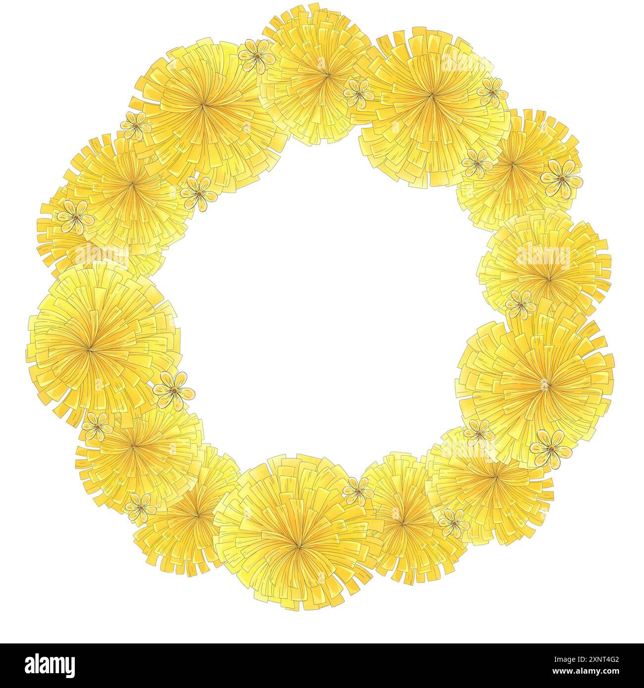 Aquarellfarben-Frühlingskreisrand, Rahmen-Eimer von Primeln. Löwenzahn, wilde Blumen. Romantische Grenze. Schöne Blumen für Einladung, Hochzeit Stockfoto