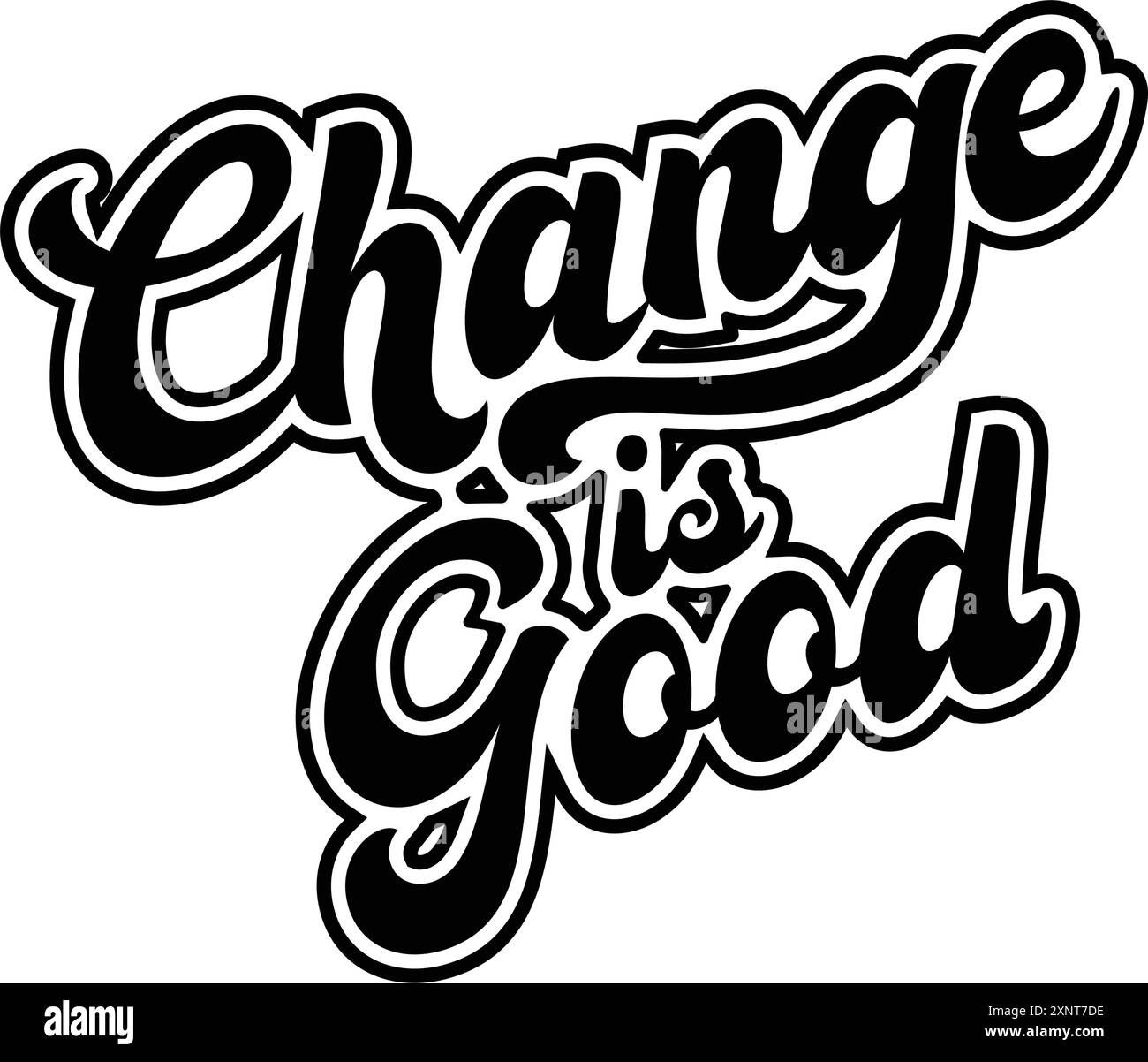 Veränderung ist gut. Inspirierendes motivierendes Zitat. Vektorillustration für T-Shirt, Website, Druck, Clip Art, Poster und kundenspezifische Druck-on-Demand-Merchand Stock Vektor