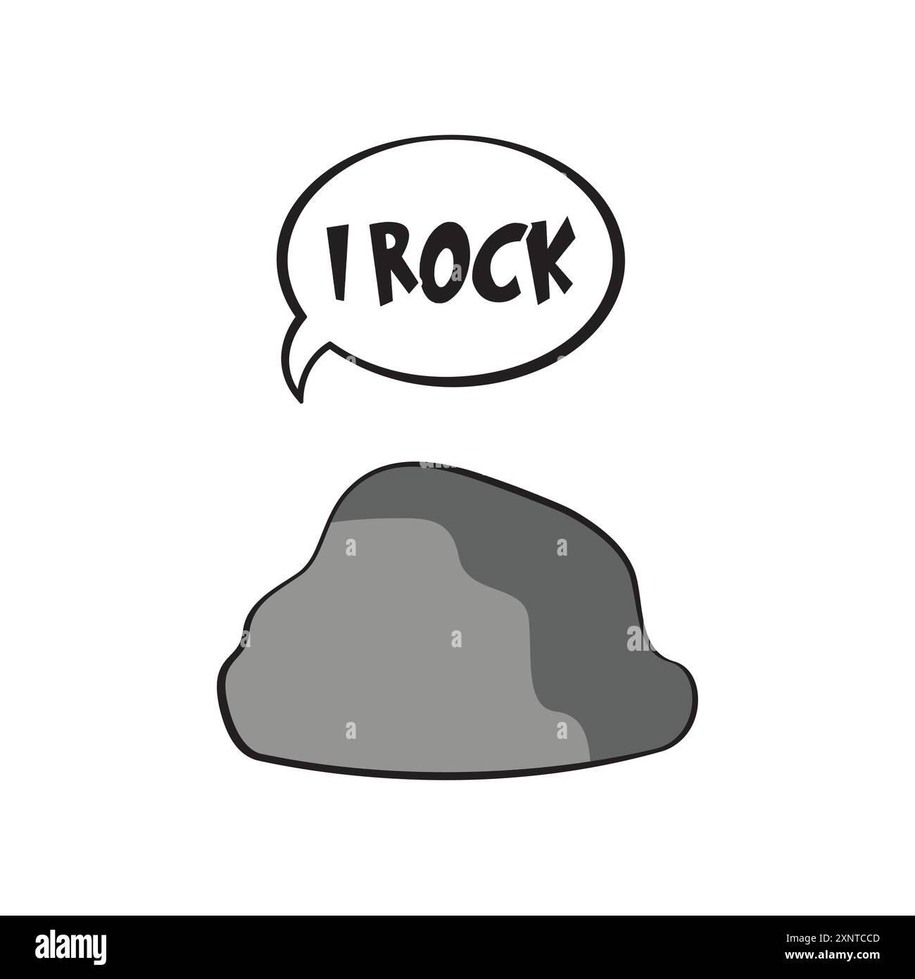 Stein mit einem Zitat, das ich rocke. Lustige Vektor-Illustration für T-Shirt, Website, Druck, Clip Art, Poster und Druck auf Abruf Waren. Stock Vektor