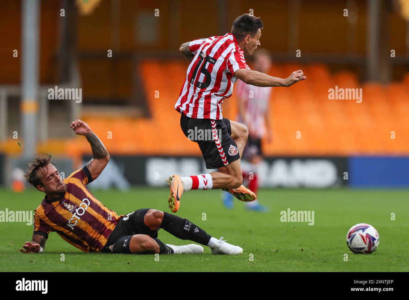 Bradford, Großbritannien, 30. Juli 2024. Alex Pattison, während der Bradford City vs Sunderland Pre-Season Friendly, Valley Parade, Bradford, Großbritannien Stockfoto