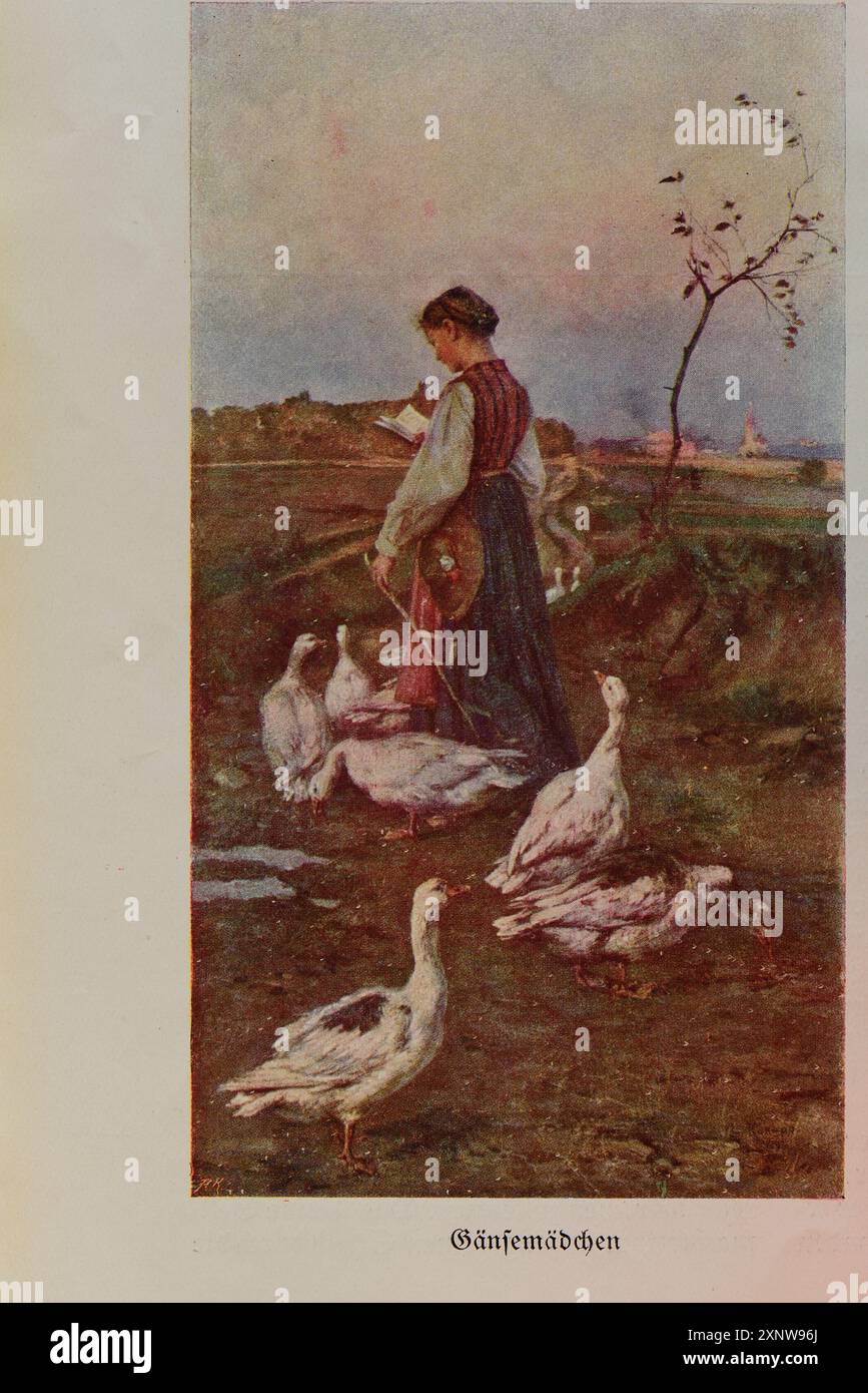 Der Getreue Eckart. Zweimonatliches Magazin für das Deutsche Haus. Fraktur-Schriftart. Ende Januar 1926. Rudolf Ronopa-Goose Girl Stockfoto