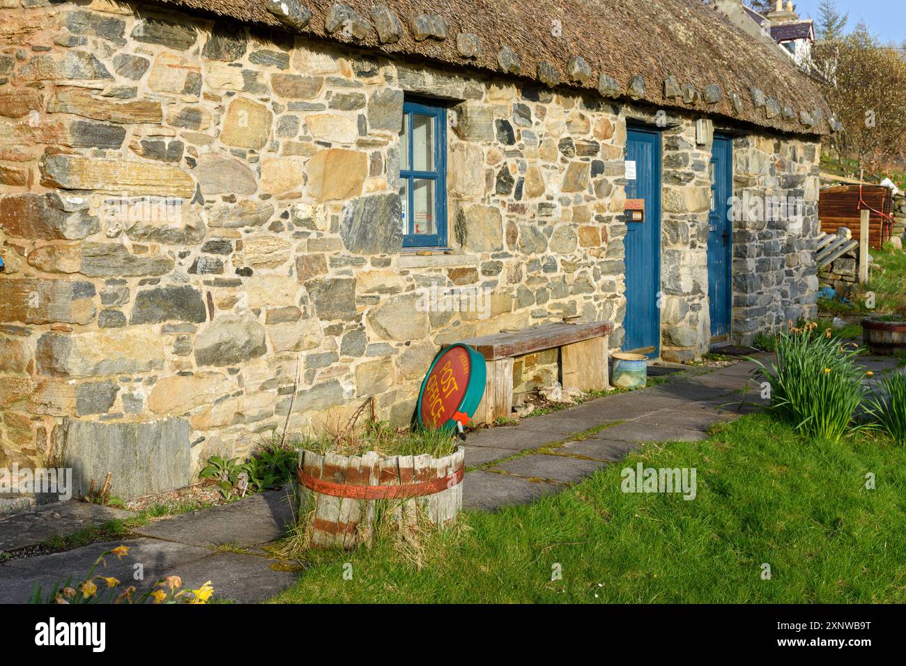 Das ehemalige Postamt im Dorf Skerray, Sutherland, Schottland, Großbritannien. Stockfoto