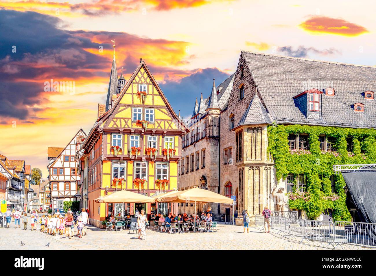 Altstadt von Quedlinburg, Deutschland Stockfoto