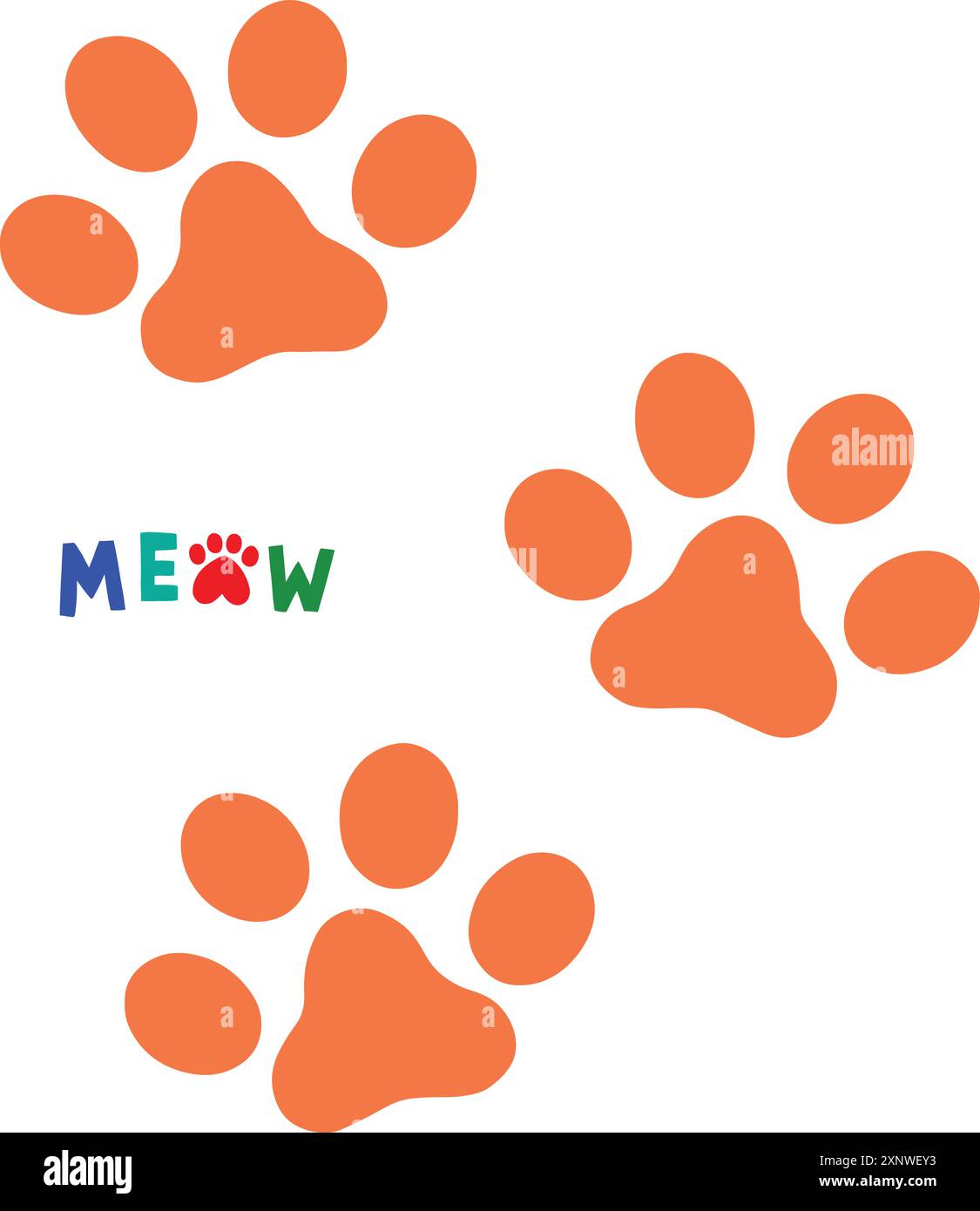 Cat Paw Vector Style Illustration Art. Stock Vektor