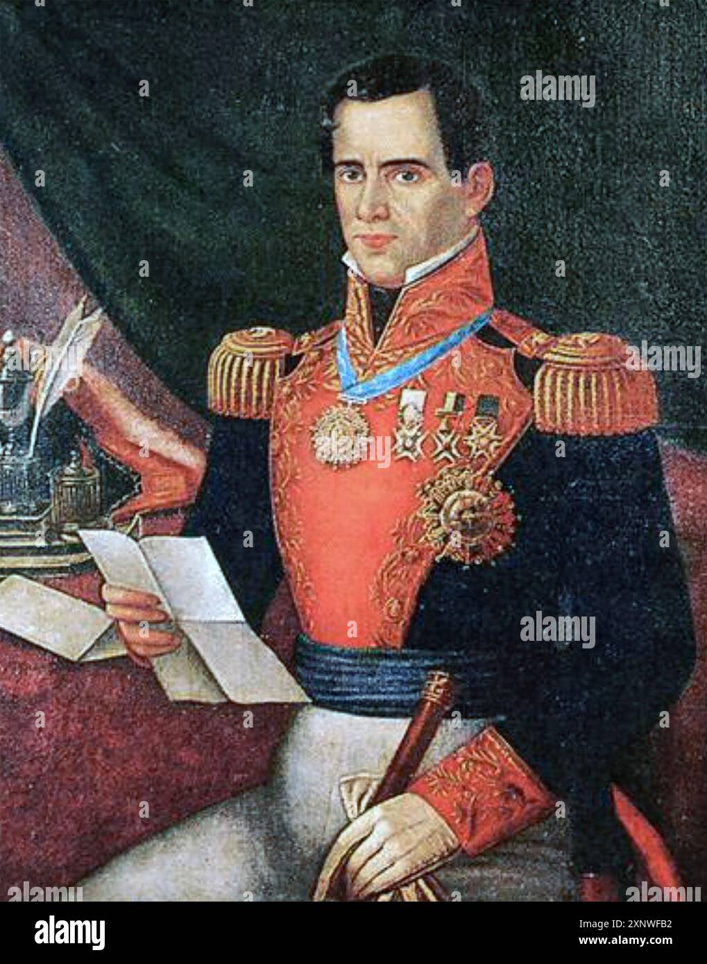 ANDRÉS de SANTA CRUZ (1792–1865) als Präsident Boliviens Stockfoto