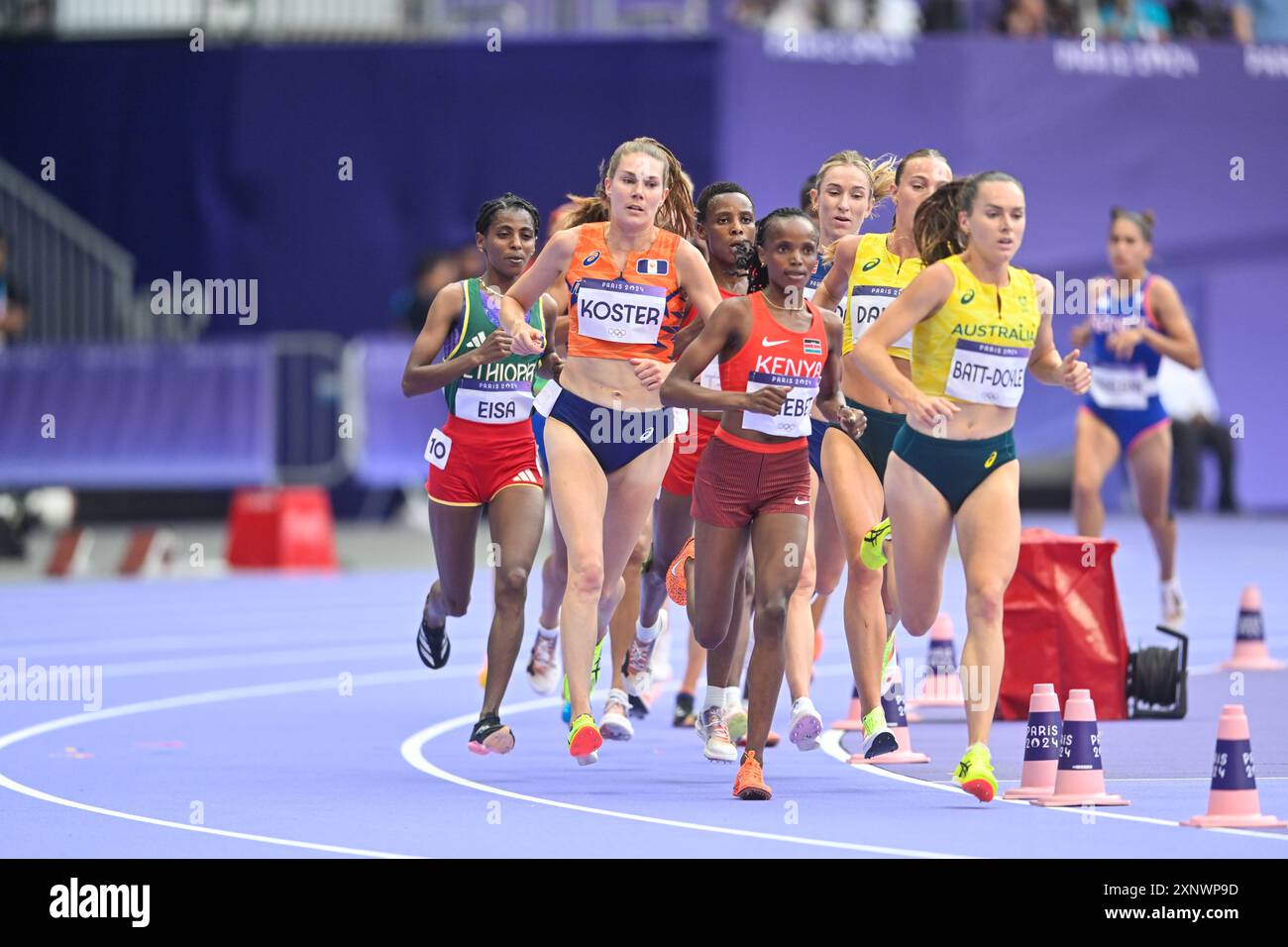 Paris, Frankreich. August 2024. PARIS, FRANKREICH - 2. AUGUST: Maureen Koster aus den Niederlanden, Teilnahme an der 5000-m-Runde 1 der Frauen während des 7. Tages der Leichtathletik - Olympischen Spiele Paris 2024 im Stade de France am 2. August 2024 in Paris, Frankreich. (Foto von Andy Astfalk/BSR Agency) Credit: BSR Agency/Alamy Live News Stockfoto