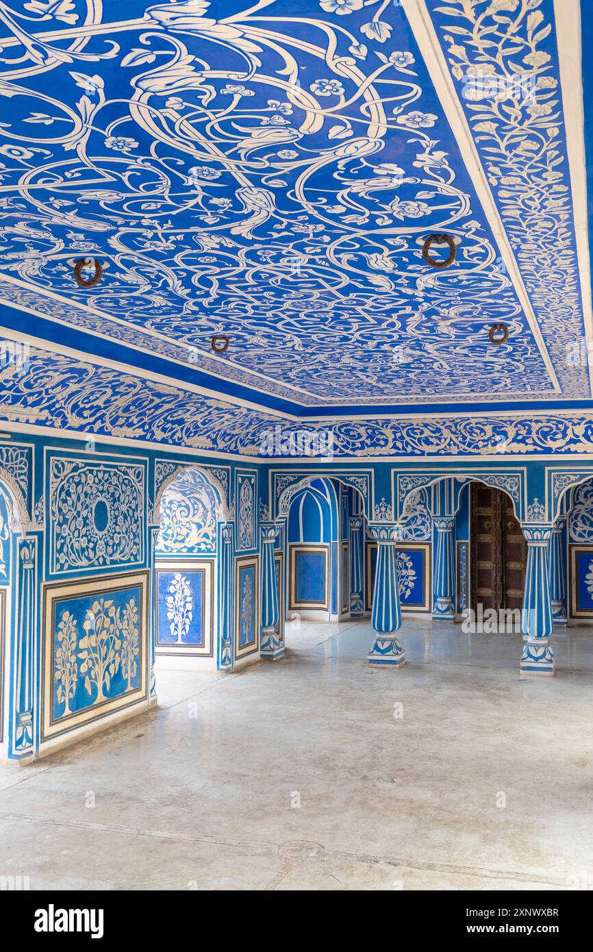 Chhavi Niwas, der Blaue Raum im Stadtpalast, Stadtpalast, Jaipur, Rajasthan, Indien, Südasien, Asien Copyright: NeilxFarrin 1126-2297 Stockfoto