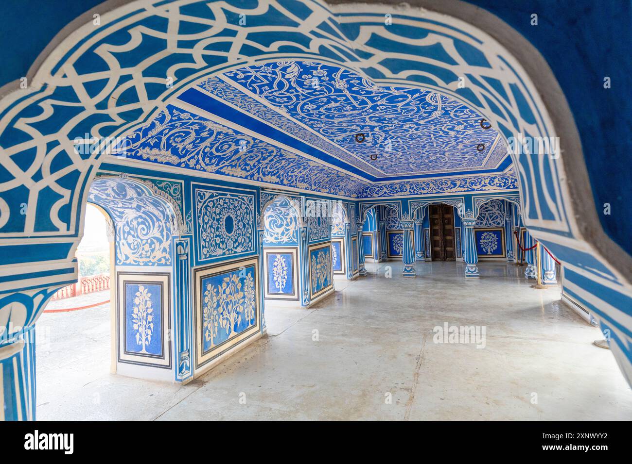 Chhavi Niwas, der Blaue Raum im Stadtpalast, Stadtpalast, Jaipur, Rajasthan, Indien, Südasien, Asien Stockfoto