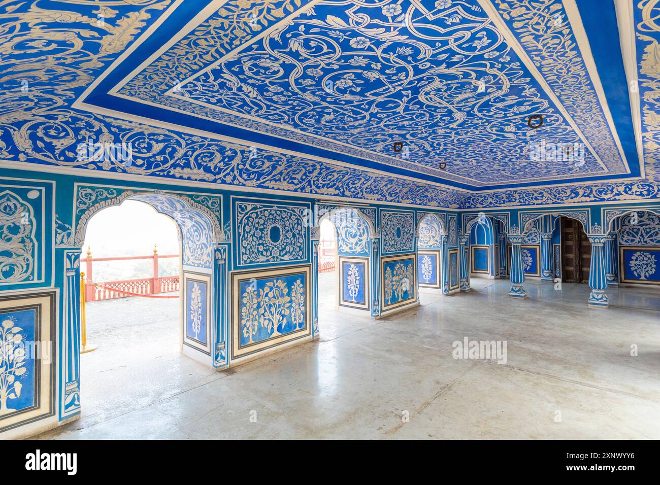 Chhavi Niwas, der Blaue Raum im Stadtpalast, Stadtpalast, Jaipur, Rajasthan, Indien, Südasien, Asien Stockfoto
