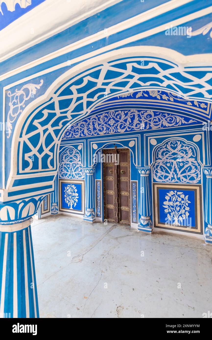 Chhavi Niwas, der Blaue Raum im Stadtpalast, Stadtpalast, Jaipur, Rajasthan, Indien, Südasien, Asien Stockfoto