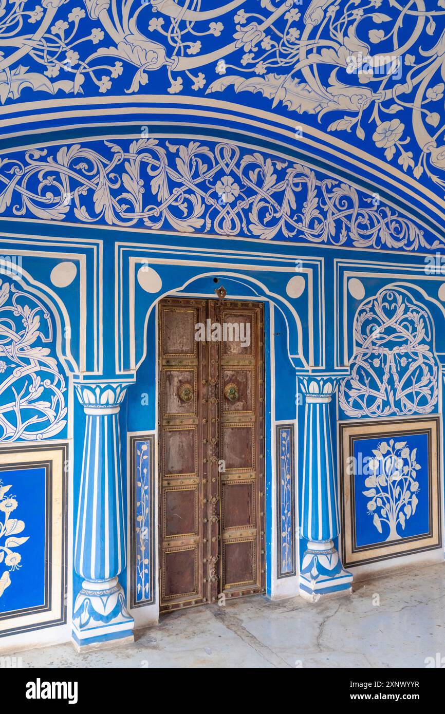 Chhavi Niwas, der Blaue Raum im Stadtpalast, Stadtpalast, Jaipur, Rajasthan, Indien, Südasien, Asien Stockfoto