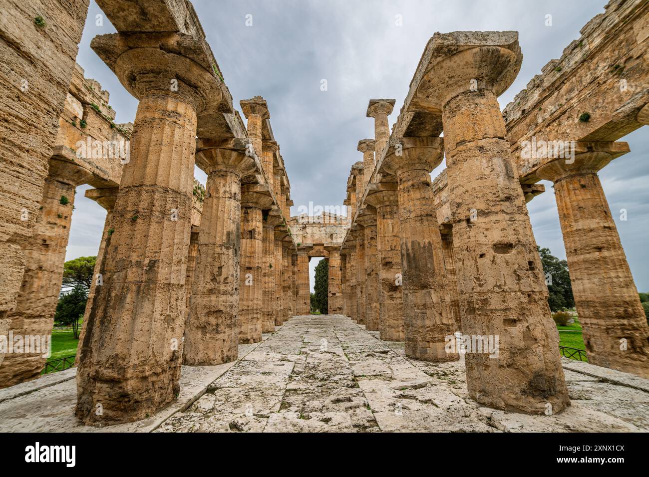 Die griechischen Tempel von Paestum, UNESCO-Weltkulturerbe, Kampanien, Italien, Europa Stockfoto