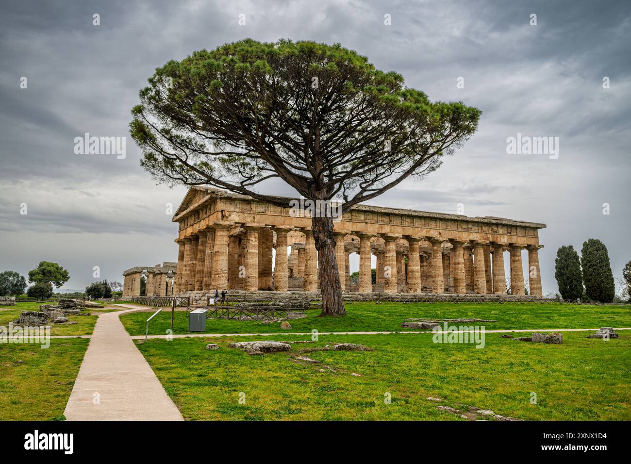 Die griechischen Tempel von Paestum, UNESCO-Weltkulturerbe, Kampanien, Italien, Europa Stockfoto