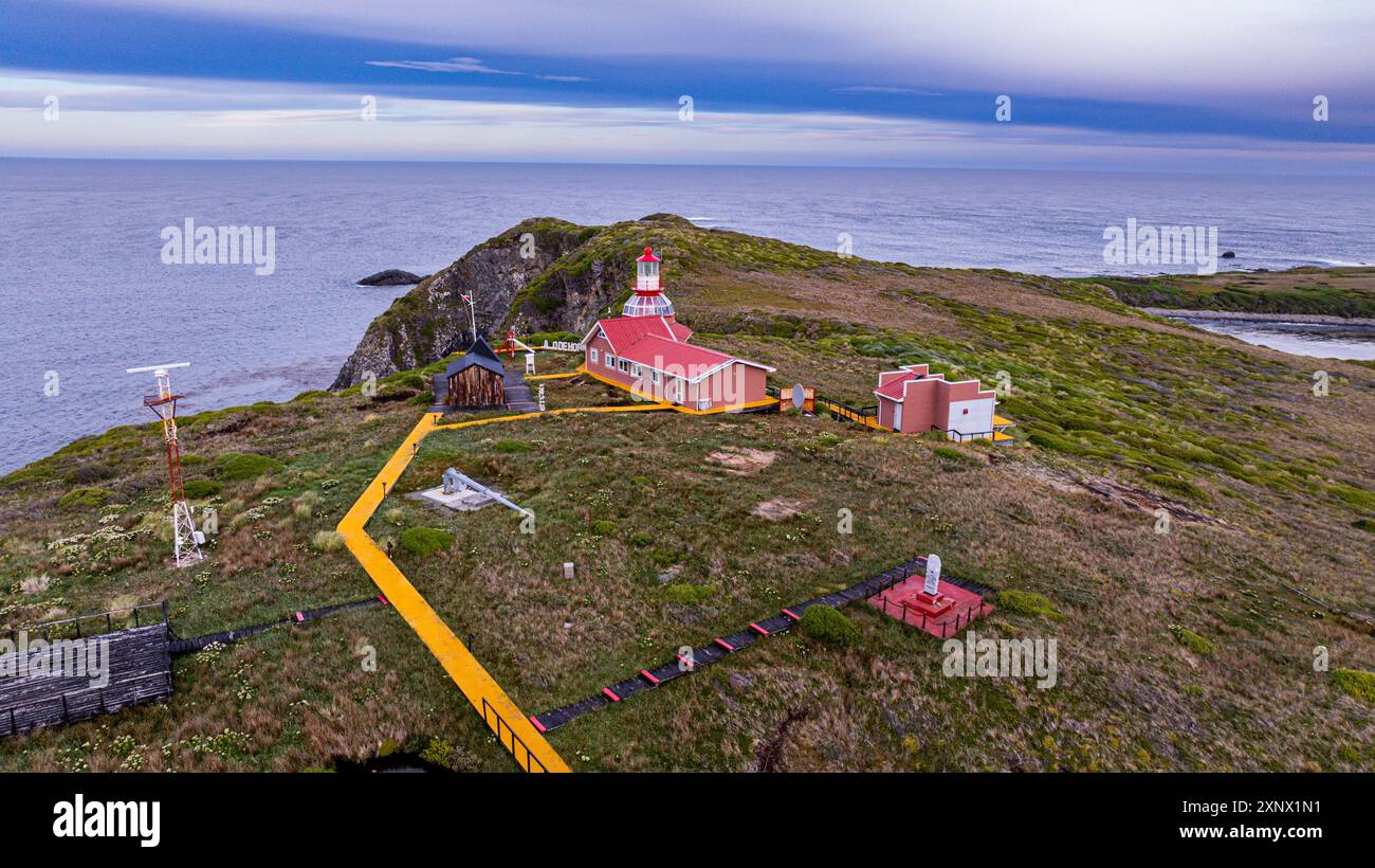 Aus der Vogelperspektive von Kap Horn, südlichster Punkt Südamerikas, Insel Hornos, Feuerland, Chile, Südamerika Stockfoto