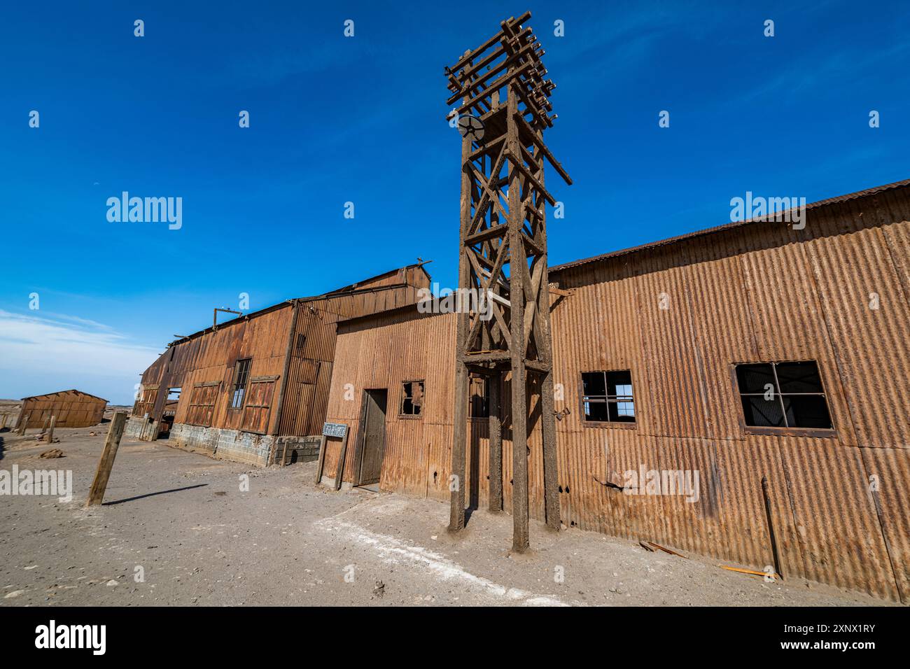 Santa Laura Salpeter Mine, UNESCO-Weltkulturerbe, Atacama-Wüste, Chile, Südamerika Stockfoto