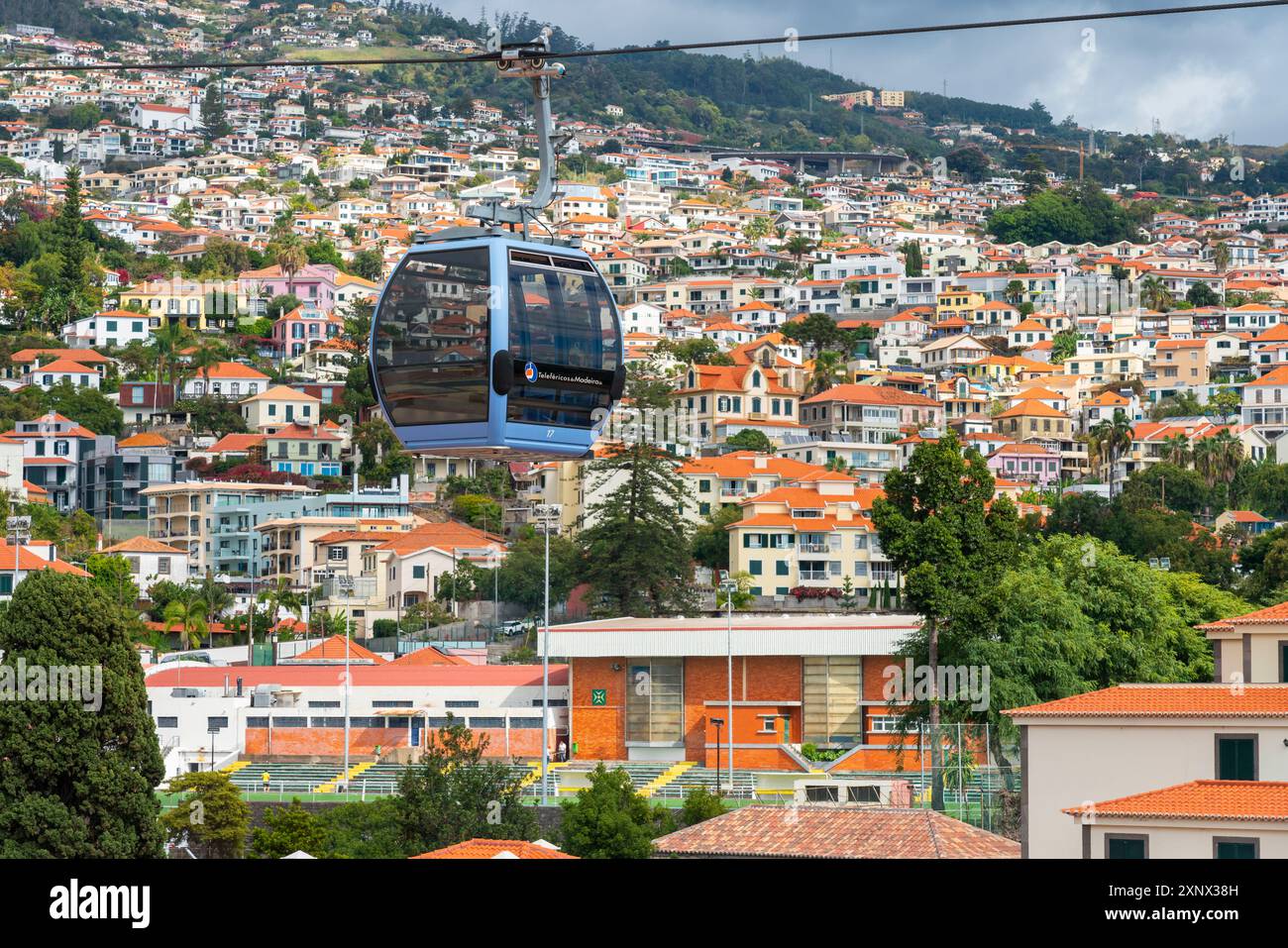 Seilbahn über Funchal, Teleferico do Funchal, Funchal, Madeira, Portugal, Atlantik, Europa Stockfoto