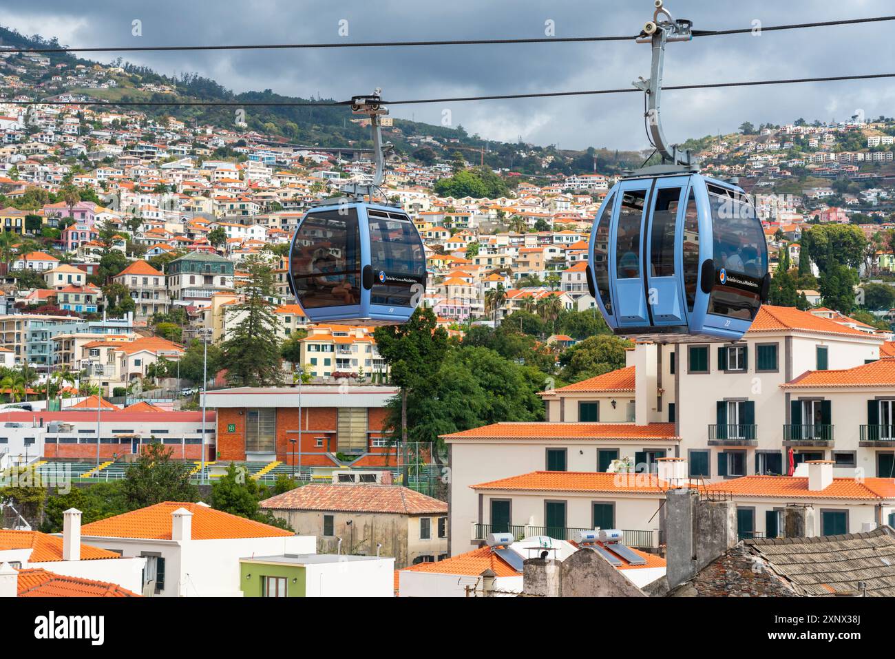 Seilbahn über Funchal, Teleferico do Funchal, Funchal, Madeira, Portugal, Atlantik, Europa Stockfoto
