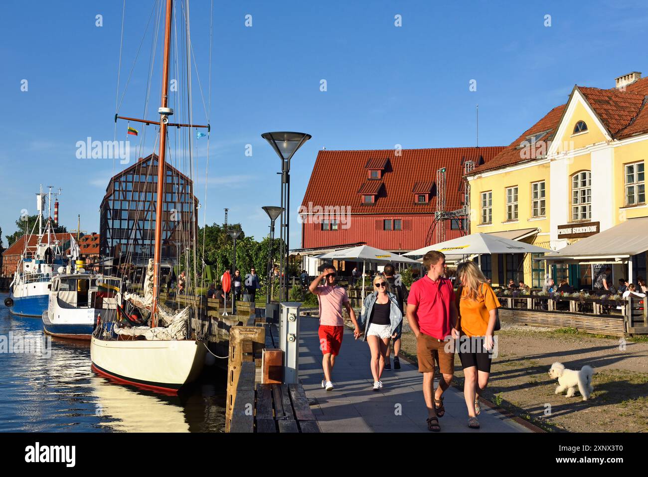 Altes Hafenviertel, Klaipeda, Hafenstadt an der Ostsee, Litauen, Europa Stockfoto