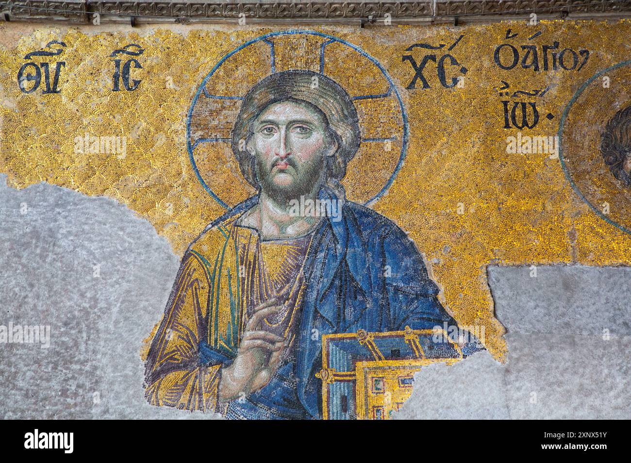 Bild von Christus Pantokrator, Deesis Mosaic of Christ, Innen, Hagia Sophia große Moschee, 537 n. Chr., UNESCO, Sultanahmet, Istanbul, Türkei Stockfoto